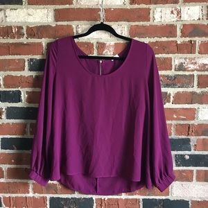 Flowy zipper back top